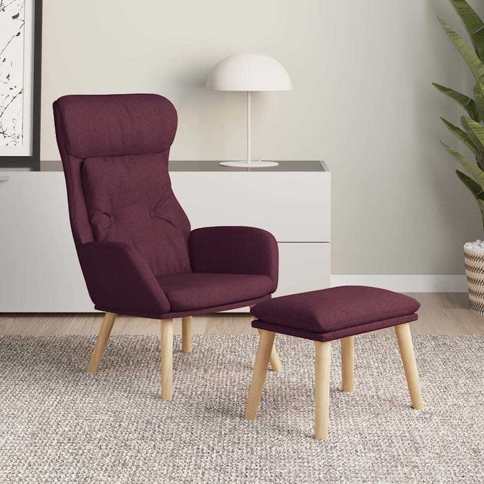Scaun de relaxare cu taburet, violet, textil WALTI