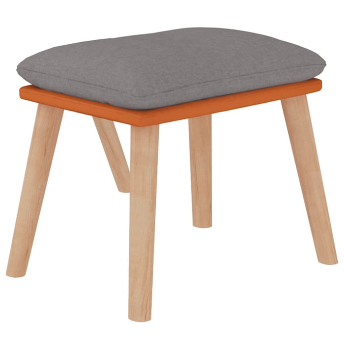 Scaun de relaxare cu taburet gri deschis piele ecologică/textil - WALTI WALTI