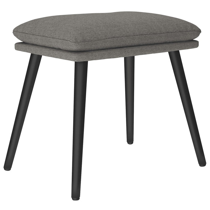Scaun de relaxare cu taburet, gri deschis, material textil - WALTI WALTI
