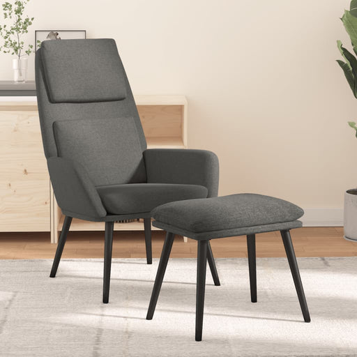 Scaun de relaxare cu taburet, gri deschis, material textil - WALTI WALTI