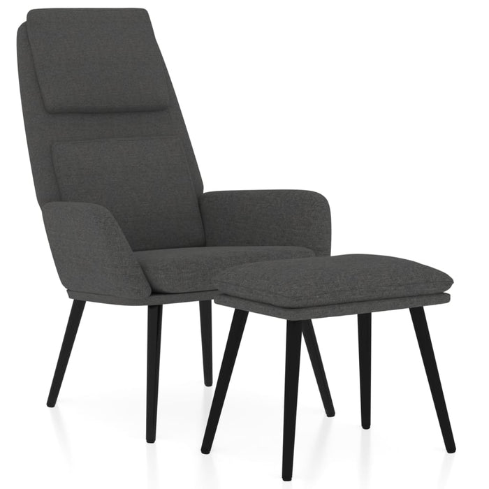 Scaun de relaxare cu taburet, gri închis, textil - WALTI WALTI