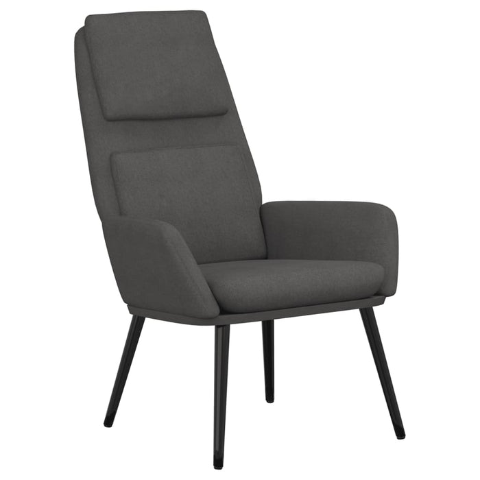 Scaun de relaxare cu taburet, gri închis, textil - WALTI WALTI