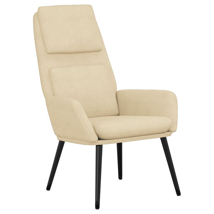 Scaun de relaxare cu taburet, crem, textil - WALTI WALTI