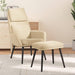 Scaun de relaxare cu taburet, crem, textil - WALTI WALTI