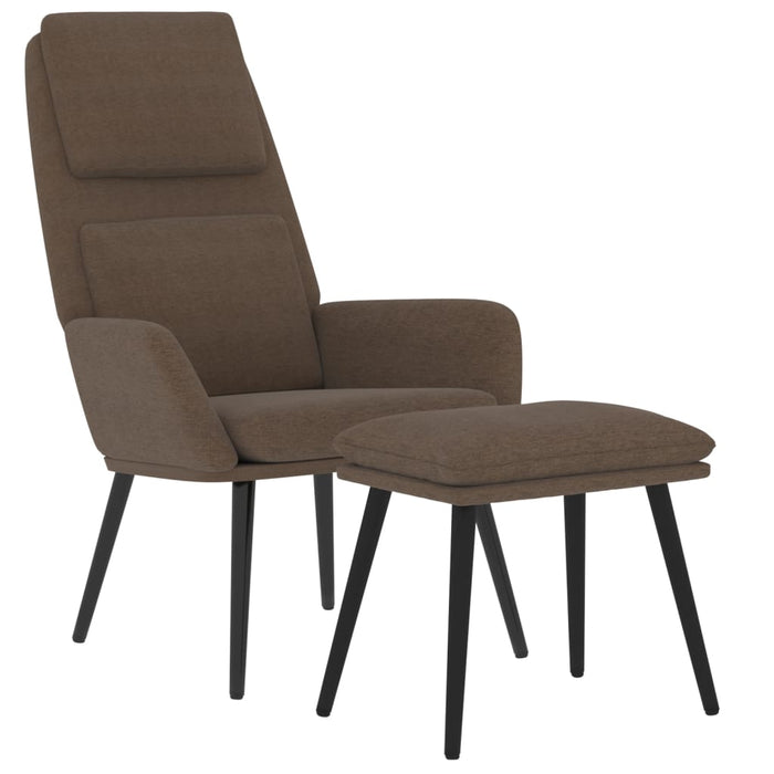 Scaun de relaxare cu taburet, maro, textil WALTI