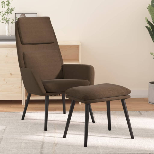 Scaun de relaxare cu taburet, maro, textil - WALTI WALTI