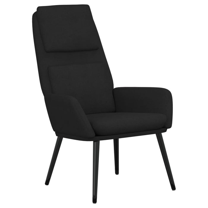 Scaun de relaxare cu taburet, negru, textil - WALTI WALTI