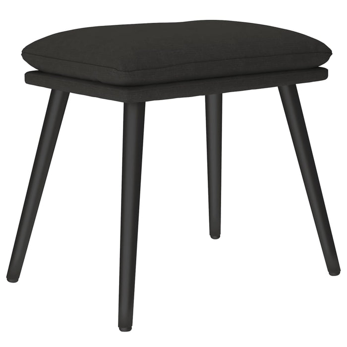 Scaun de relaxare cu taburet, negru, textil - WALTI WALTI