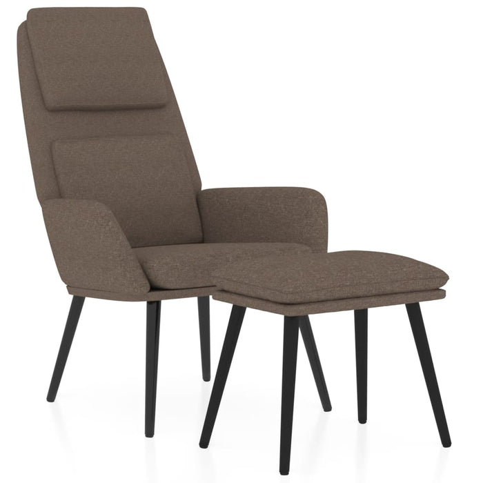 Scaun de relaxare cu taburet, gri taupe, textil WALTI
