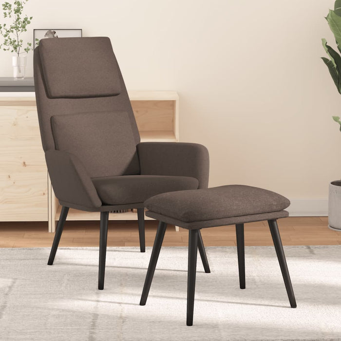 Scaun de relaxare cu taburet, gri taupe, textil WALTI
