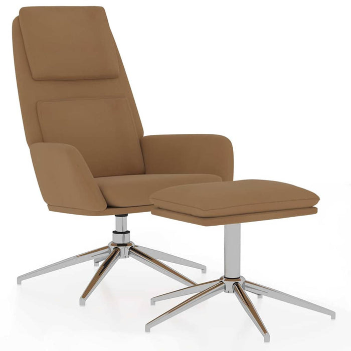 Scaun de relaxare cu taburet, gri taupe, microfibră WALTI