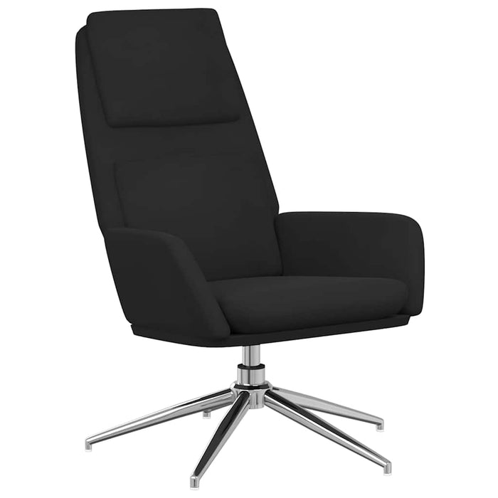 Scaun de relaxare cu taburet, negru, microfibră WALTI