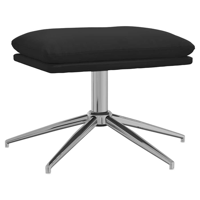 Scaun de relaxare cu taburet, negru, microfibră WALTI