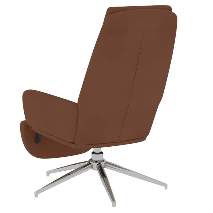 Scaun de relaxare cu taburet, maro, microfibră WALTI