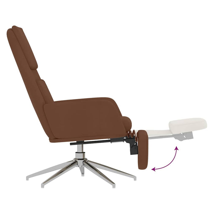 Scaun de relaxare cu taburet, maro, microfibră WALTI