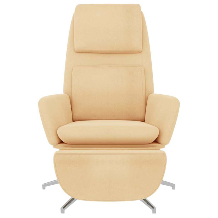 Scaun de relaxare cu taburet, crem, microfibră WALTI