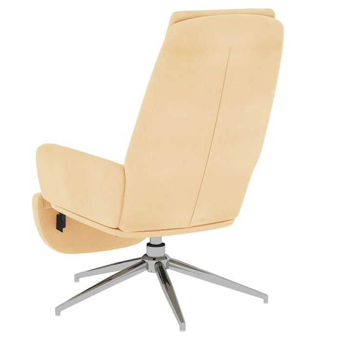 Scaun de relaxare cu taburet, crem, microfibră WALTI