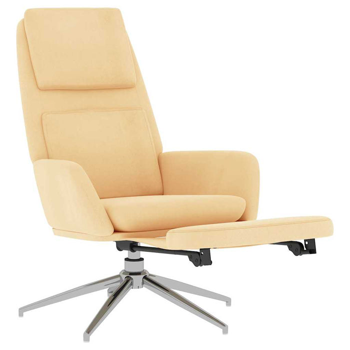Scaun de relaxare cu taburet, crem, microfibră WALTI