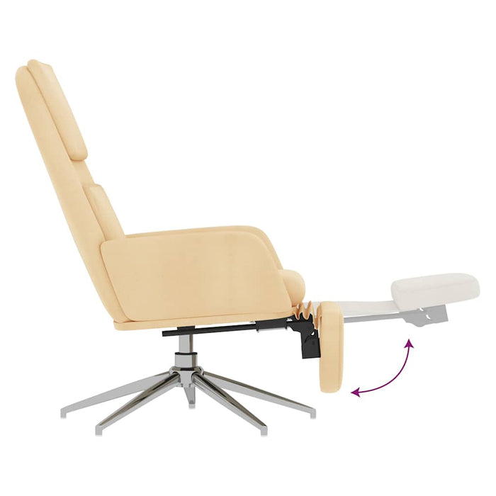 Scaun de relaxare cu taburet, crem, microfibră WALTI