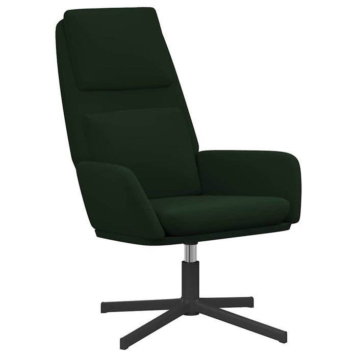 Scaun de relaxare cu taburet, verde închis, catifea WALTI