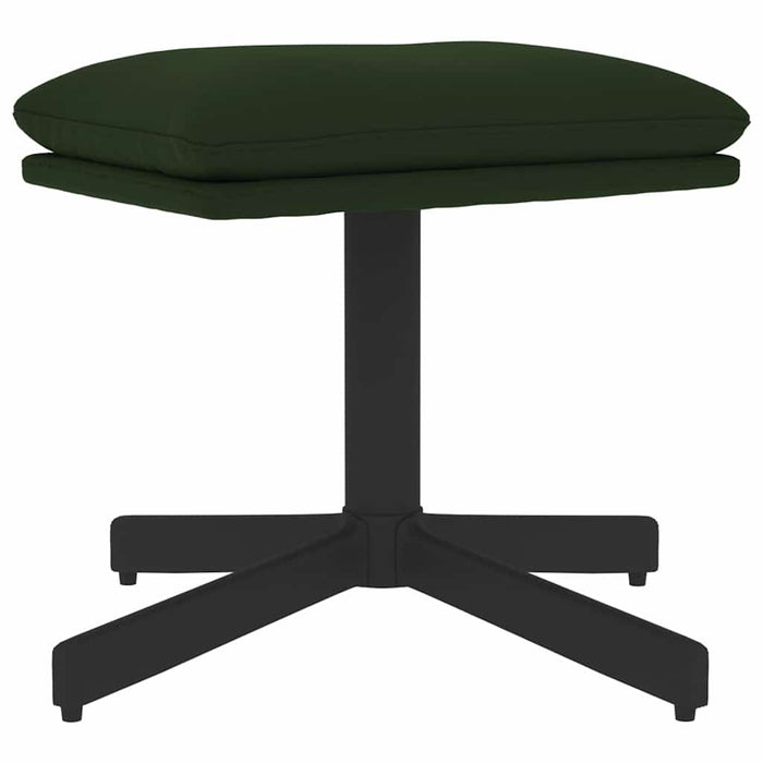 Scaun de relaxare cu taburet, verde închis, catifea WALTI