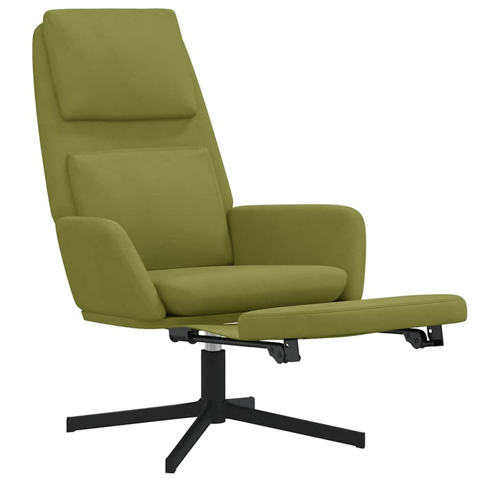 Scaun de relaxare cu taburet, verde deschis, catifea WALTI