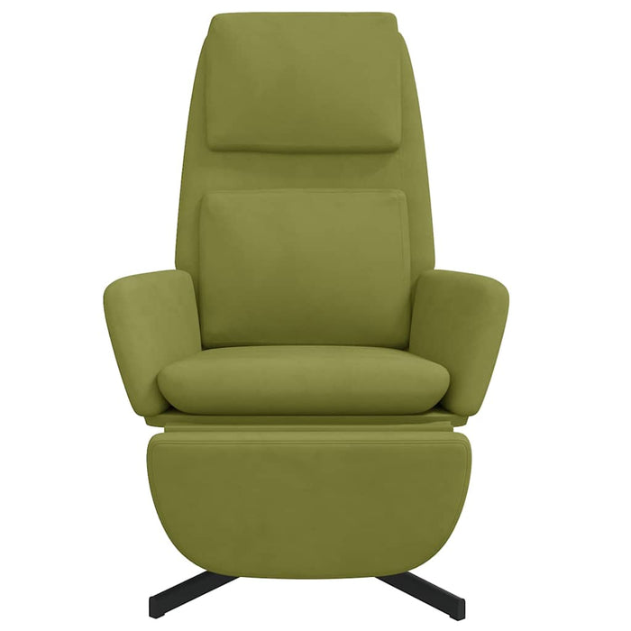 Scaun de relaxare cu taburet, verde deschis, catifea WALTI