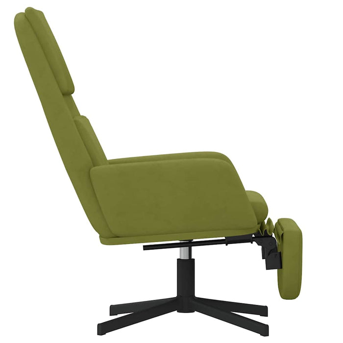 Scaun de relaxare cu taburet, verde deschis, catifea WALTI