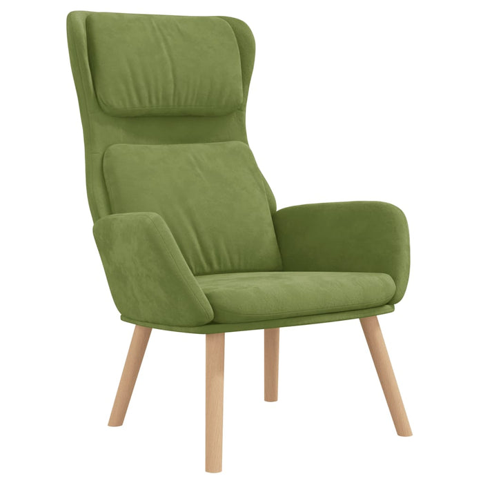 Scaun de relaxare cu taburet, verde deschis, catifea WALTI