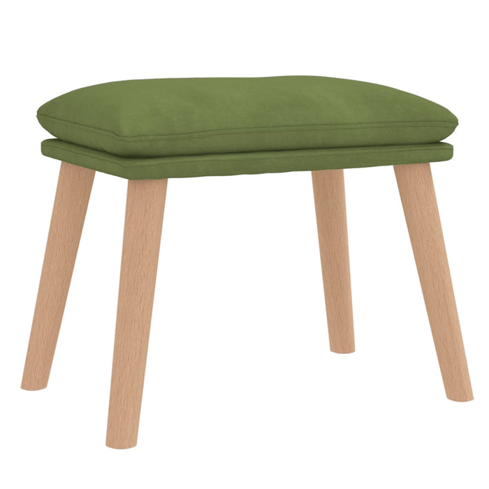 Scaun de relaxare cu taburet, verde deschis, catifea WALTI