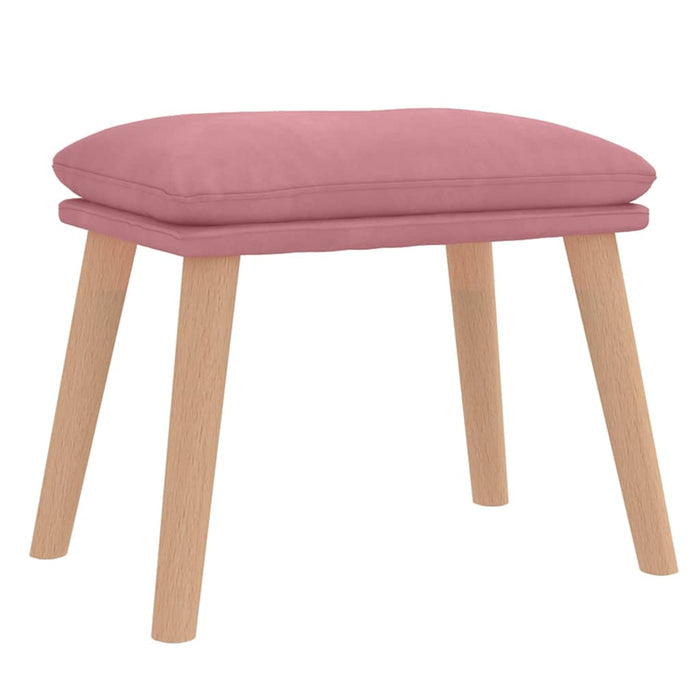 Scaun de relaxare cu taburet, roz, catifea - WALTI WALTI