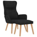 Scaun de relaxare cu taburet, negru, catifea - WALTI WALTI