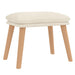 Scaun de relaxare cu taburet, alb crem, catifea - WALTI WALTI