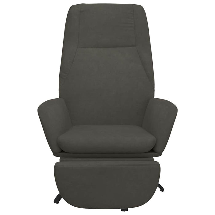 Scaun de relaxare cu taburet, gri închis, catifea WALTI