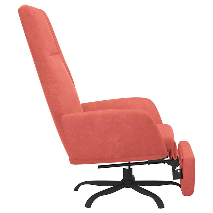 Scaun de relaxare cu taburet, roz, catifea WALTI