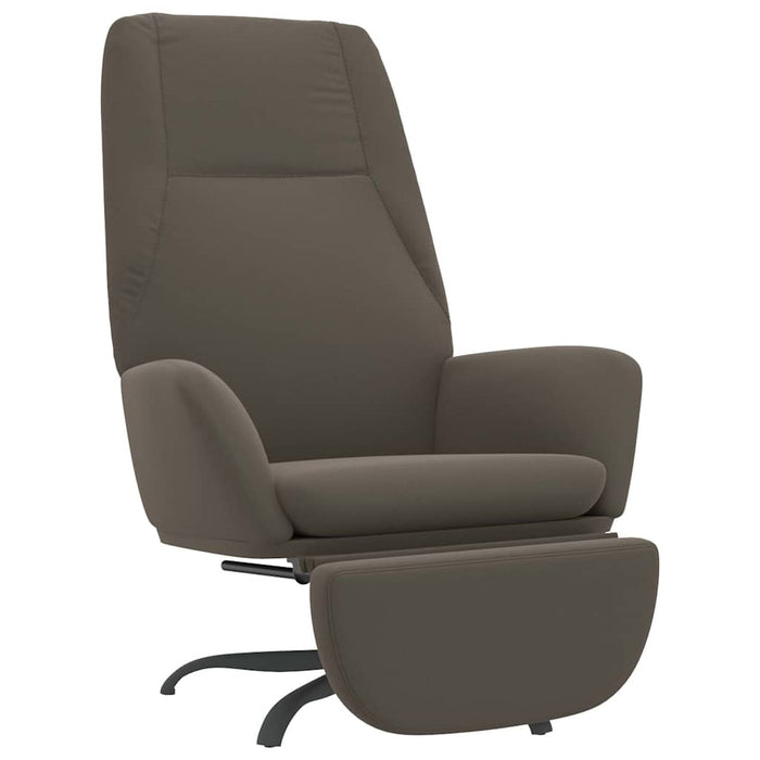 Scaun de relaxare suport pentru picioare gri închis microfibră WALTI