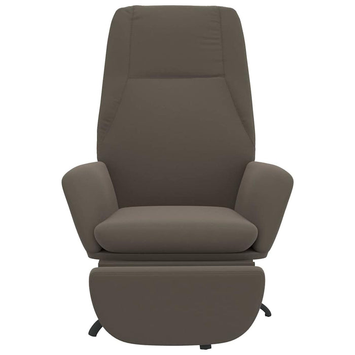Scaun de relaxare suport pentru picioare gri închis microfibră WALTI