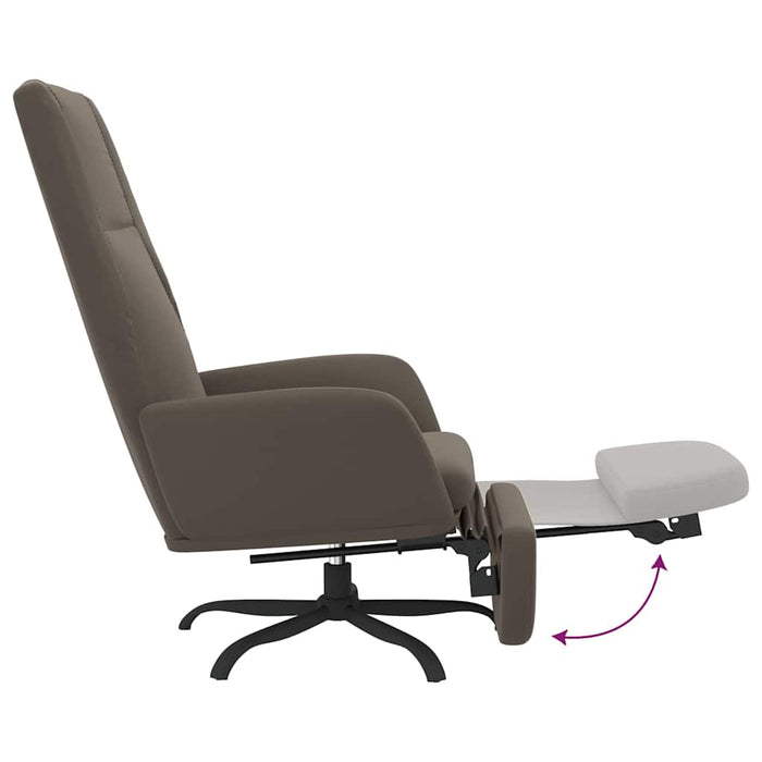 Scaun de relaxare suport pentru picioare gri închis microfibră WALTI
