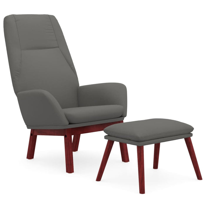 Scaun de relaxare cu taburet, gri deschis, textil - WALTI WALTI