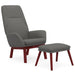Scaun de relaxare cu taburet, gri deschis, textil - WALTI WALTI