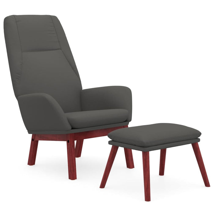 Scaun de relaxare cu taburet, gri deschis, textil - WALTI WALTI