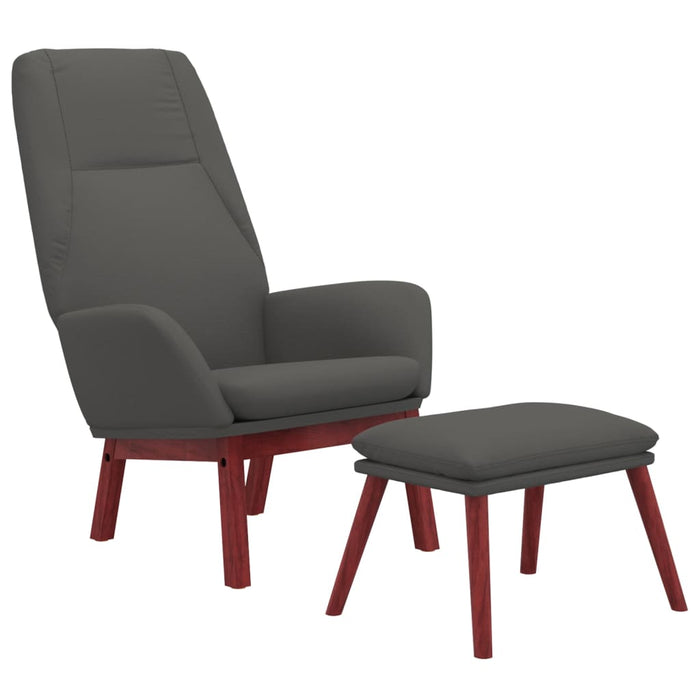 Scaun de relaxare cu taburet, gri deschis, textil - WALTI WALTI