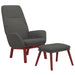Scaun de relaxare cu taburet, gri deschis, textil - WALTI WALTI