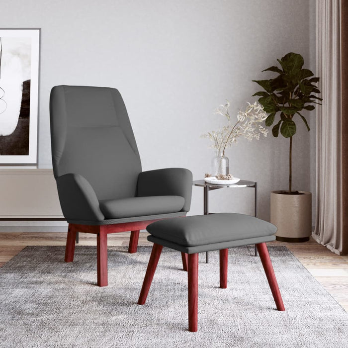 Scaun de relaxare cu taburet, gri deschis, textil - WALTI WALTI