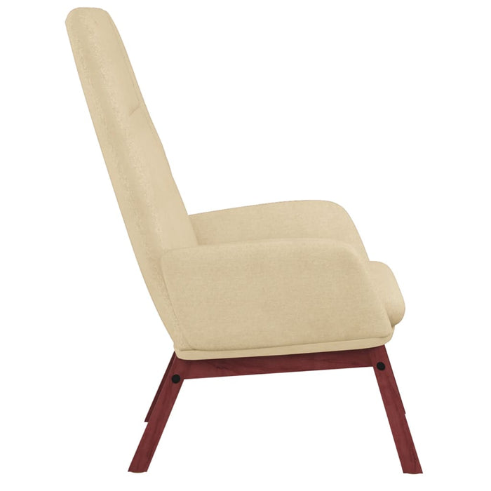 Scaun de relaxare cu taburet, crem, textil - WALTI WALTI