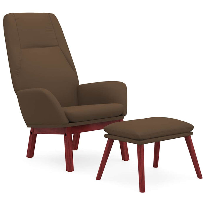 Scaun de relaxare cu taburet, maro, textil WALTI