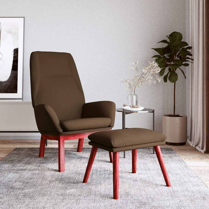 Scaun de relaxare cu taburet, maro, textil WALTI