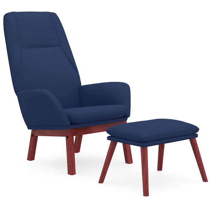 Scaun de relaxare cu taburet, albastru, textil WALTI