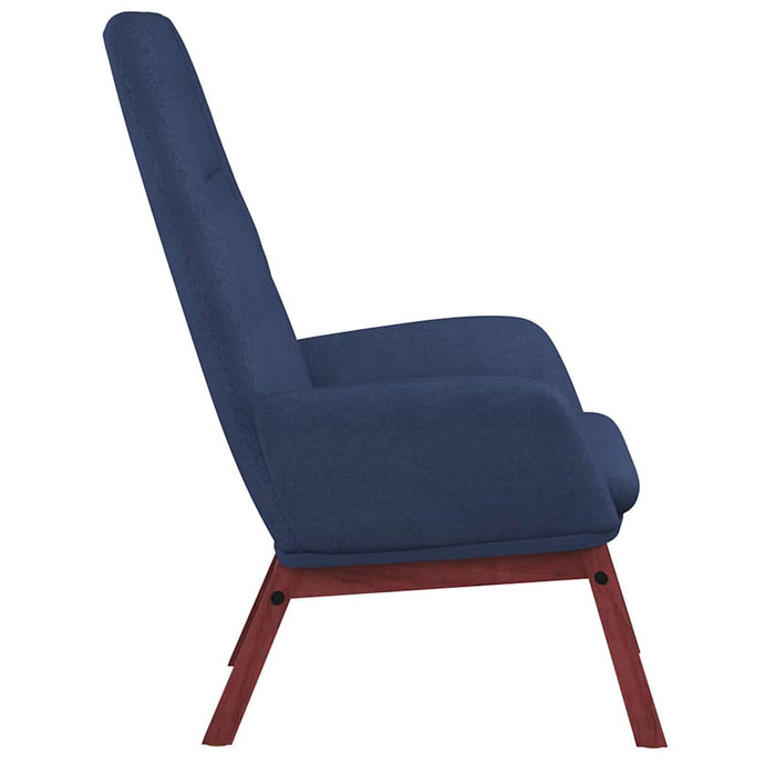 Scaun de relaxare cu taburet, albastru, textil WALTI