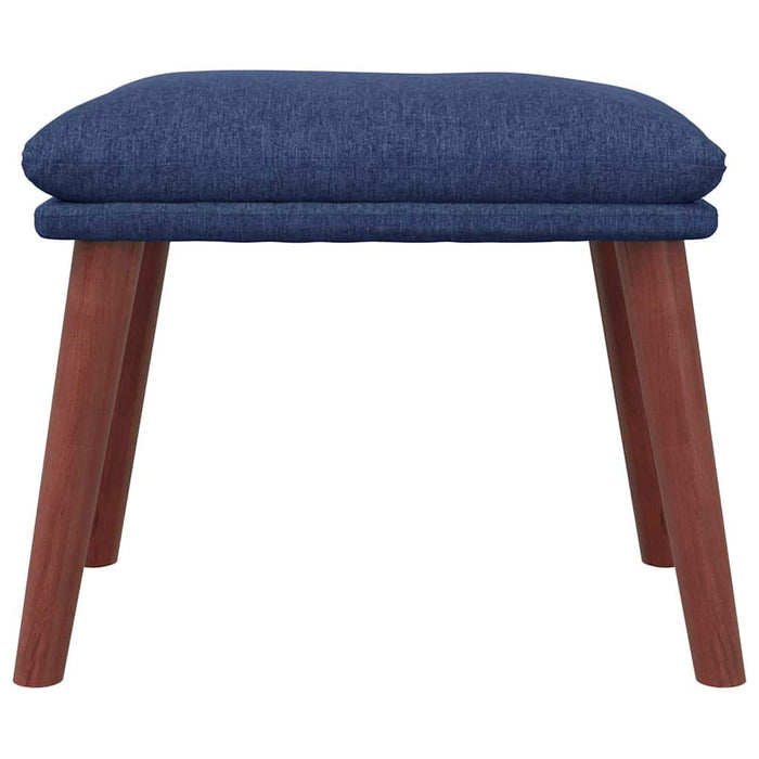 Scaun de relaxare cu taburet, albastru, textil WALTI